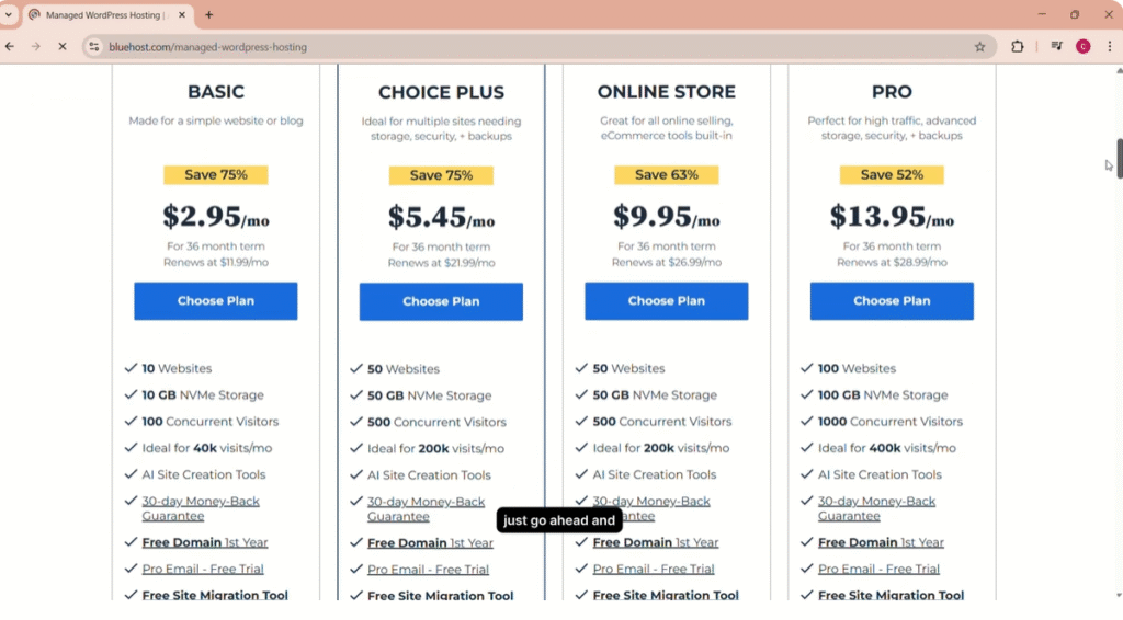 bluehost price